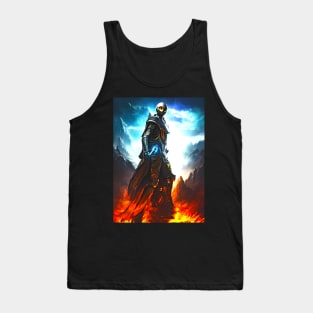 Human/Alien War - Fight Through the Fire - AI Generated Sci Fi Concept Art - Tank Top